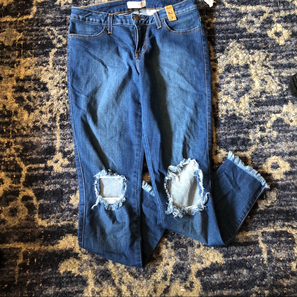 Destroyed Knee Skinny Jeans